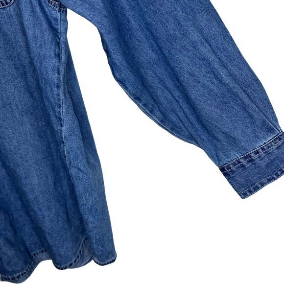 Vintage Disney Winnie The Pooh Denim Chambray Button Down Shirt Sz 20W Preowned - Picture 4 of 6